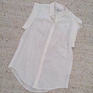 100% Silk Sheer Ivory Blouse from Madewell - Size XS